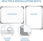 ARCOBIS Petit tableau blanc d'effacement sec, 12 1 cm x 16 Panneau blanc double-siled de suspension magnétique de pouce pour mur, portable Mini Tableau blanc pour la liste des épiceries de cuisine, Conseil de planification de cubes