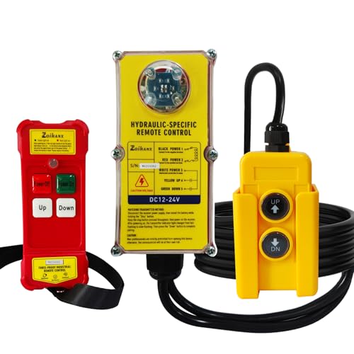 2 in 1 Crane Remote 12-24V Wireless Dump Trailer Remote Wireless Crane Remote Wire Dump Trailer Remote Industrial Controller Hoist Truck Up-Down Switch Control Station