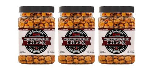 Smokehouse Crackers "Poppers" Seasoned Oyster Crackers, 12 oz. jars, 3