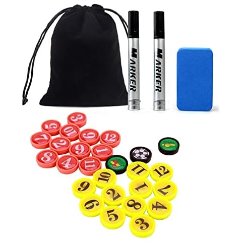 VolksRose Replacement Magnets for Coach Board, Player Magnets and Dry Erase Marker Pen for Soccer Basketball Coaching Board, Tactics Strategy Board Coaches Clipboard Accessories Cover