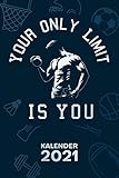 KALENDER 2021 A5: für Fitnessportler - Fitness Motivation Terminplaner mit DATUM - Fitness Organizer für Termine - Wochenplaner von Januar bis Dezember - 1 Woche auf 2 Seiten mit Kalenderwoche