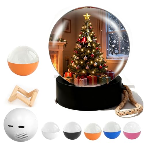 Genérico Bola de Cristal 3D con Pantalla Digital,2.76' Reproductor de Video de Esfera de Cristal Personalizada,Lámpara de Esfera de Memoria con WiFi y Sonido,Carga Videos y Fotos,Navideño Regalo