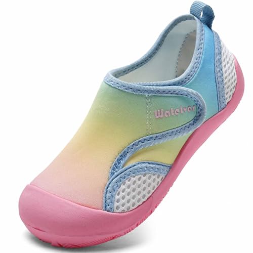 WateLves Wide Toddler Water Shoes Kids Quick Dry Barefoot Shoes Girls Boys Aqua Athletic Sneakers for Beach Hiking Swim Kayak Sport Accessories, Camping Essentials