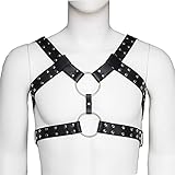 OnundOn Men's Leather Body Chest Harness Pup Play for Cosplay and Games (Chest Harness01)