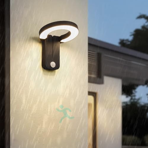 Lampe murale LED design aluminium rond pour façade et terrasse contemporaine