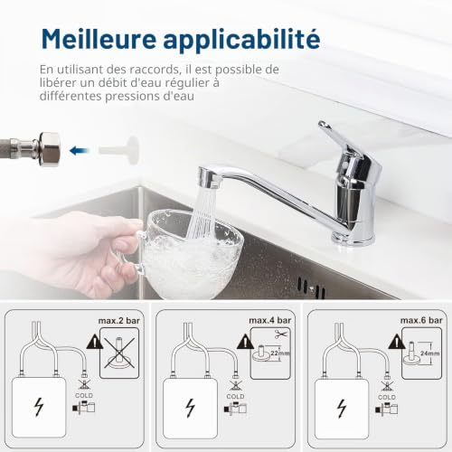Robinet de cuisine basse pression résout les fuites de chauffe-eau sous évier - 5