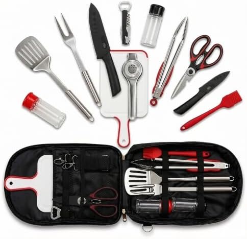 12 Pcs Camping Cooking Utensil Set, Camp Kitchen Set with Organiz...