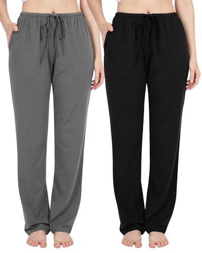 BAMBOO COOL Women Pajama Pants Casual Pj Pants with Pockets Comfy Lounge Sleep Bottoms Workout Yoga Sweatpants