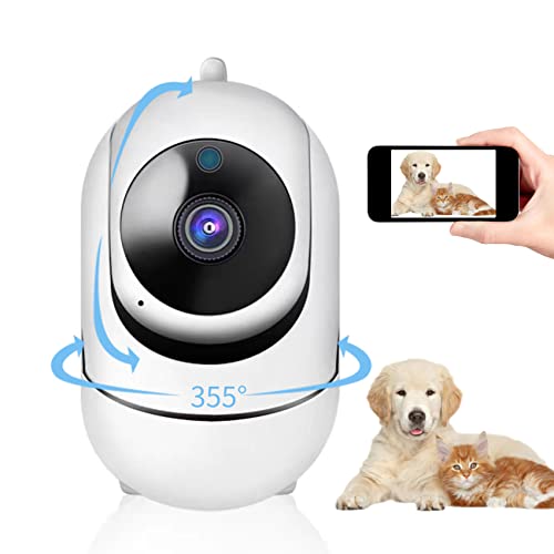 Qiocobo Smart WiFi Indoor Security Camera for Home Pet Dog Cat Camera, 2 Way Audio Voice Interaction, Motion Detection…