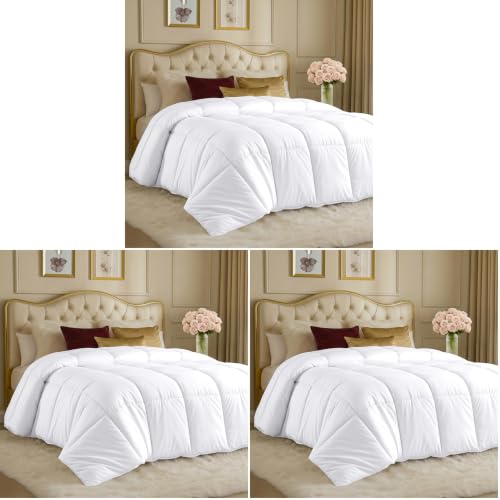 Image of Utopia Bedding Comforter Twin Size 64 x 88 Inches, All Season Duvet Insert, Down Alternative Box Stitched Bed Comforter with Corner Tabs, Machine Washable (Pack of 3)