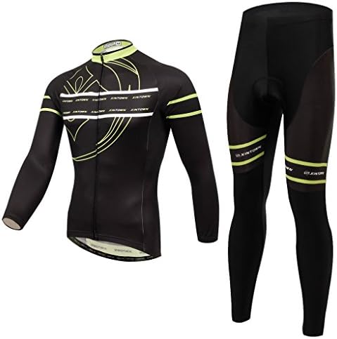 Aufland Outdoor Sport Cycling Hiking Cool Jersey Long Sleeve +Long Pants Yellow Black