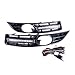 Zhou CX Przedni zderzak Lampy przeciwmgielne Lekkie grille grille + DRL LED. Dopasowanie do Passat B6 2007-2011 Wodoodporna Zhou CX (Color : Black)