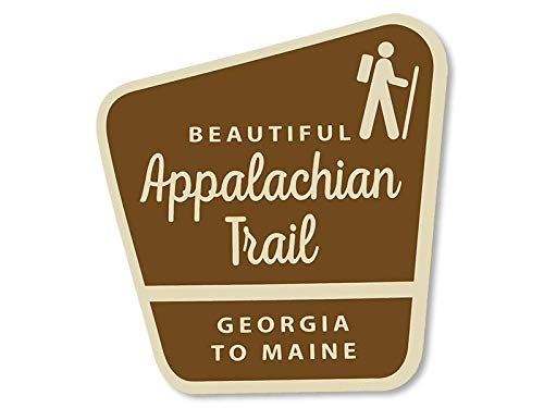 Brown Sign Shaped Beautiful Appalachian Trail Sticker (maine georgia hiking national park forest) (3 x 4 inch))