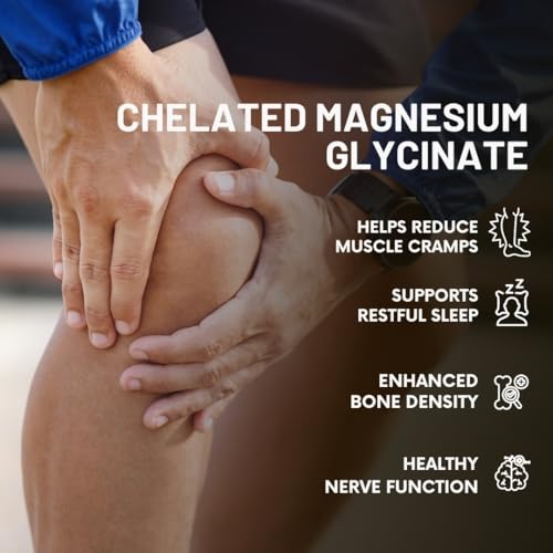 Image of Pure Nutrition Chelated Magnesium Glycinate - 240 Tabs (120x2), 2000mg | High Absorption for Sleep, Cramps, Nerves Health, Relaxation, Bone & Joint Health | Elemental Magnesium 440mg