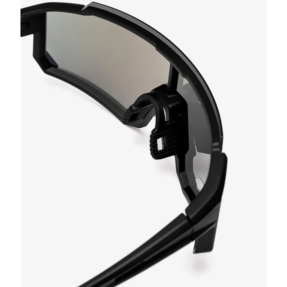 SANTA CRUZ Occhiali da sole specchiati blu ciclismo corsa strip reacer con custodia rigida -lenti protezione raggi UV 100%