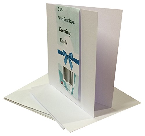 House of Card & Paper 5 x 5-Inch Straight Edged Card and Envelope - White (Pack of 50), 5 x 5 Inch