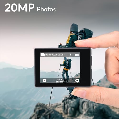 Image of icefox i8 Action Camera with 4K 60FPS 20MP, 5X Zoom, Underwater Waterproof Camera with Optimized EIS, Video & Photo Editing by Snap Pro App, WiFi Remote Control for Diving, Cycling and Vlogging