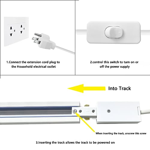 Image of Track Lighting Live End Cord Kit, 1PCS 4.9FT H type Feed Connector