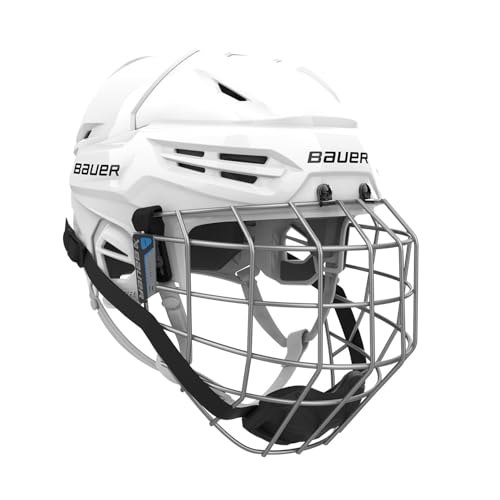 Bauer Re-Akt 55 Hockey Helmet Combo with Facemask Senior (White Medium)