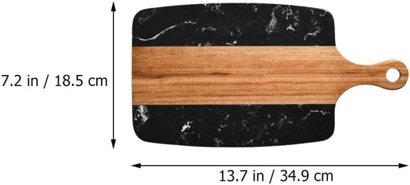 Luxshiny Portable Marble Cutting Board Handle Multi-Functional Food Prep Board for Meat Vegetables and Fruits for Camping Outdoor Picnics and Kitchen Use