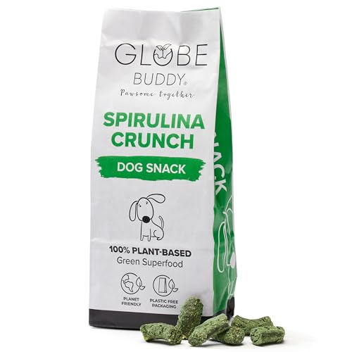 Globe Buddy Spirulina Crunch | Vegane Hundeleckerlis aus Spirulina & Gemüse | Die nachhaltige Wahl | Getreidefrei | Ohne künstliche Zusätze | 200 g Globe Buddy Spirulina Crunch | Vegane Hundeleckerlis aus Spirulina & Gemüse | Die nachhaltige Wahl | Getreidefrei | Ohne künstliche Zusätze | 200 g