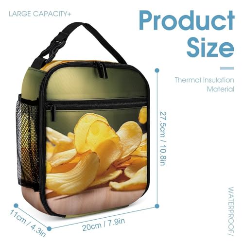 Potato Chips Backpack Set Lightweight Bag Lunch Box Pencil Bags for Women Men Bookbags 3 in 14