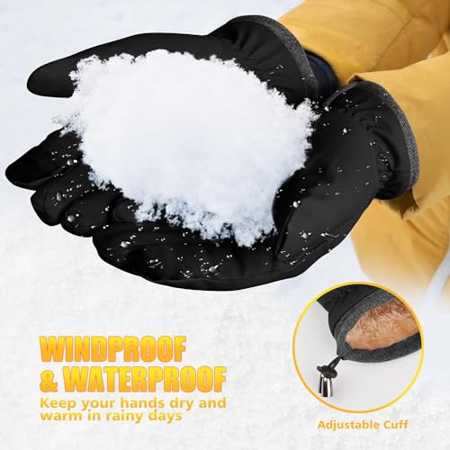 Image of ihuan Winter Waterproof Ski Gloves Men Women, Snow Warm Cycling Cold Weather, Driving Biking Running