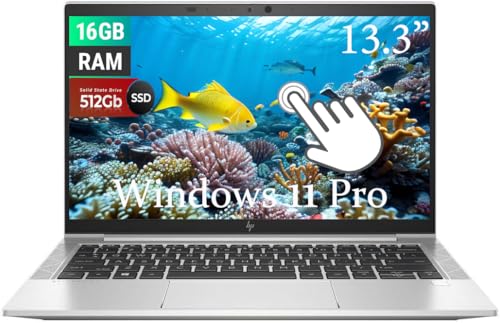 HP EliteBook 830 G8 Touchscreen Laptop Business, 13,3" FHD (1920 x 1080) Touch, Intel Core i7-1185G7 3,0GHz, RAM 16 Go, SSD 512 Go, Clavier QWERTY US, Windows 11 Pro (renouvelé)