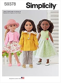 SIMPLICITY SS9378OS UNDEFINED Clothes Stitch a Sweet Mix-and-Match Wardrobe, Sized for 14" Dolls. Pattern Includes Dresses in Two Lengths, top, Pants, Hooded Jacket and hat, White, ONE