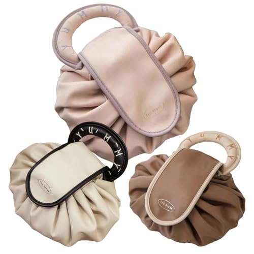 Borsa per il trucco borsa per il per cosmetici per il organizer con accessori impermeabile di grande capacità per il piatta 30-40 cm Vedi marrone