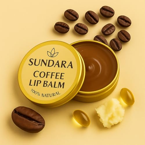 Image of SUNDARA Coffee Lip Balm 8g for Dry & Chapped Lips | Shea Butter, Vitamin E & Natural Oils | Deep Moisturizing Lip Care for Soft, Smooth & Nourished Lips | Coffee Flavor Lip Balm for Men & Women