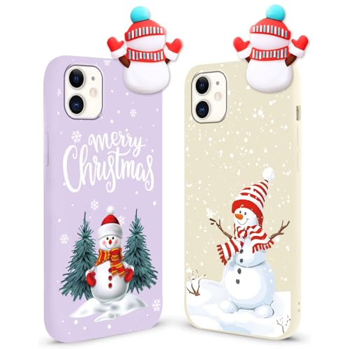 Coque Noël iPhone 12 silicone souple bonhomme de neige, le cadeau idéal pour femme
