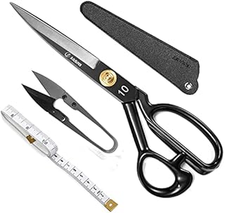 10 Inch Tailor Dressmaking Scissors - Fabric Scissors Heavy Duty Stainless Steel Sharp Shears & Soft-Grip Handle - for Cutting Fabric, Clothes, Leather, Denim, Altering, Sewing & Tailoring