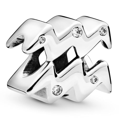 PANDORA Sparkling Aquarius Zodiac Charm - Compatible with PANDORA Moments - Jewelry for Women - Gift for Her - Made with Sterling Silver & Cubic Zirconia - With Gift Box2