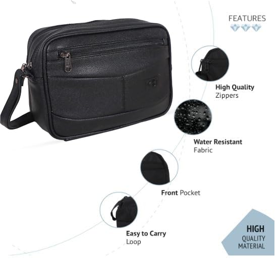 Image of kbi Mens Cash Bag Pouch Money Carrying Handling Luggage Multipurpose Travel Pouch vegan Leathe
