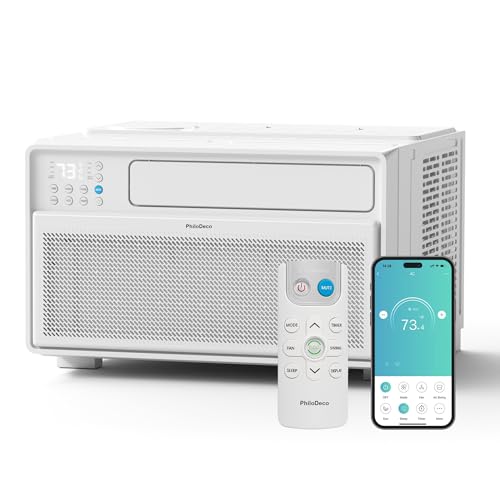 Image of PhiloDeco Energy Star Window Air Conditioner,12000 BTU 520 sq ft. Air Conditioner Window unit with Wifi Inverter Ac, Remote Control, Ultra Quiet & Easy Installation, ECO /24 Timer /Auto Restart
