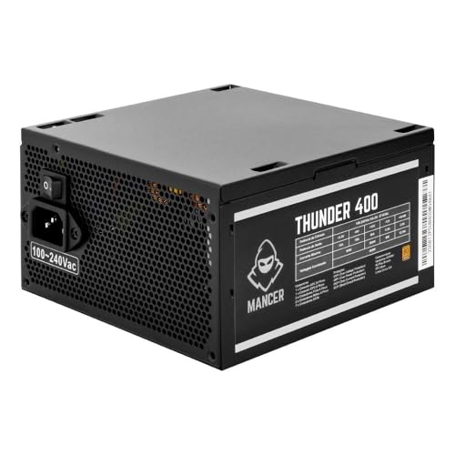 Fonte Gamer Mancer Thunder | 400W | 80 Plus Bronze | PFC Ativo | Ventoinha 120mm | ATX – MCR-THR400-BL01