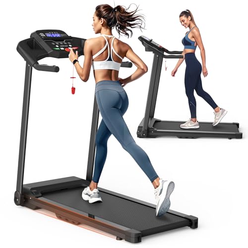 Image of Foldable Treadmill 2.5 HP Electric Folding Running Walking Machine for Home Gym, Compact Portable Small Mini Treadmills for Small Spaces, Max 265 LBS Capacity