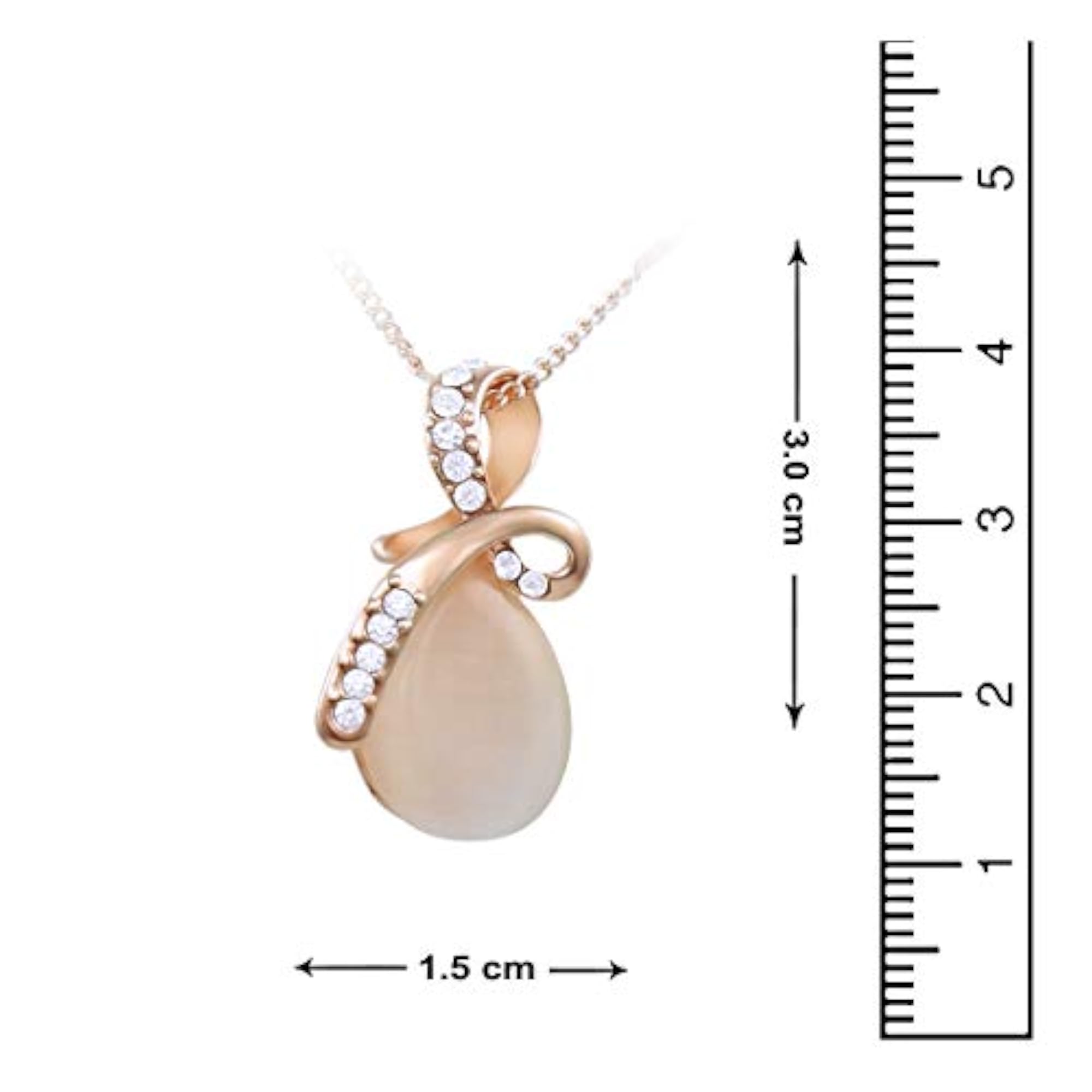 Women's Premium Crystal Stone Pendant Chain Necklace