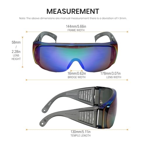 Calabria 1003 Large Fit Over Safety Glasses Fitover Prescription Eyewear Men Women Wrap Around Tinted Anti Fog Scratch Glare3