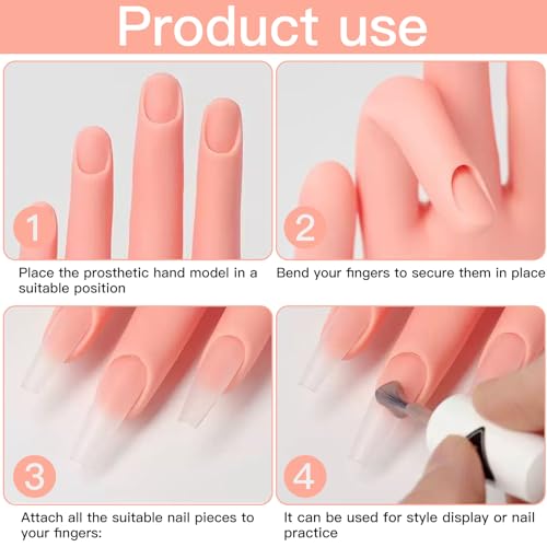 Itian Nail Praxis Modell Weiche Hand Starter Training Nagelkunst Praxishand Übungsfinger Modell für Maniküre