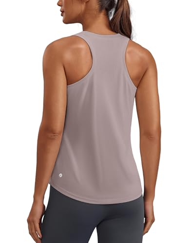 PINSPARK Womens Workout Tank Tops UPF 50+ Racerback Lightweigt Athletic Gym Shirts Quick Dry Yoga Pilates Pickleball Top Soft Muscle Tank Warm Tan Large