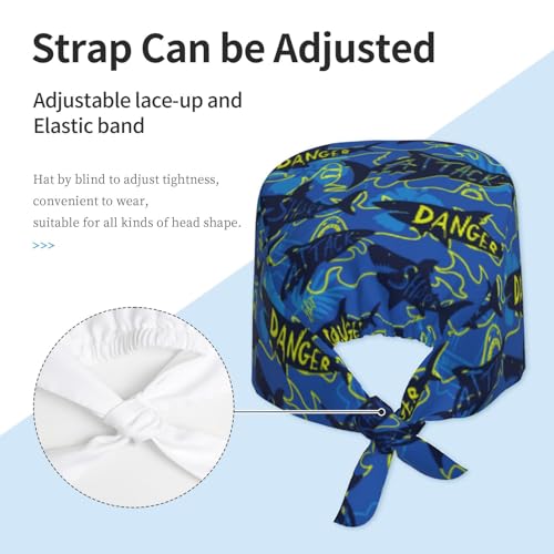 Image of Breathable Working Cap with Adjustable Sweatband Scrub Cap for Men /Women | Breathable Working Cap with Adjustable Sweatband Scrub Cap for Men /Women