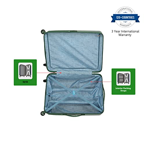 Image of American Tourister Georgia 55 Cms Small Cabin Polycarbonate Hardshell-Sided 4 Spinner Wheels Luggage /Suitcase /Inline Trolley Bag (Forest Green)