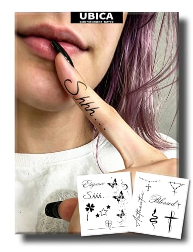 UBICA Semi Permanent Minimalist Tattoo, Small Tattoos Waterproof 2 Pcs