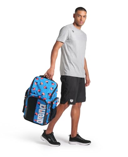 Image of ARENA Spiky III Backpack 45 Swimming Athlete Sports Gym Rucksack Large Training Gear Equipment Swim Bag for Men and Women, 45 Liters, Mushrooms