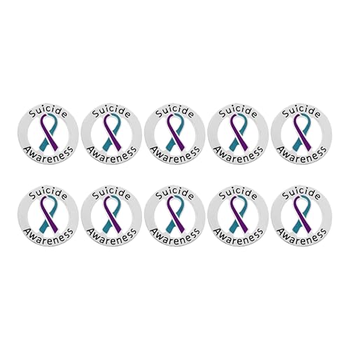 Image of Suicide Awareness and Prevention Pin - Bulk Packs - Variety Pack of Teal & Purple Ribbon Pin Perfect for Support Groups, Gift-Giving and Fundraising