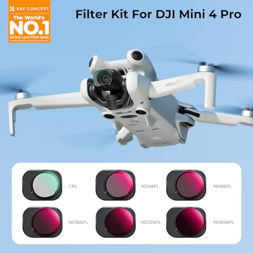 Image of K&F Concept CPL ND&PL Filters Set Compatible with DJI Mini 4 Pro, 6 Pack-CPL, ND4&PL, ND8&PL, ND16&PL, ND32&PL, ND64&PL, Multi-Coated Gimbal Safe Optical Glass Filter