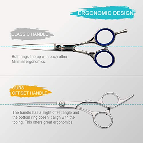 Hair Cutting Scissors Barber Scissors - Professional 6.5 Inches Stainless Steel Razor Edge Hair Shears for Women Men Salon Home