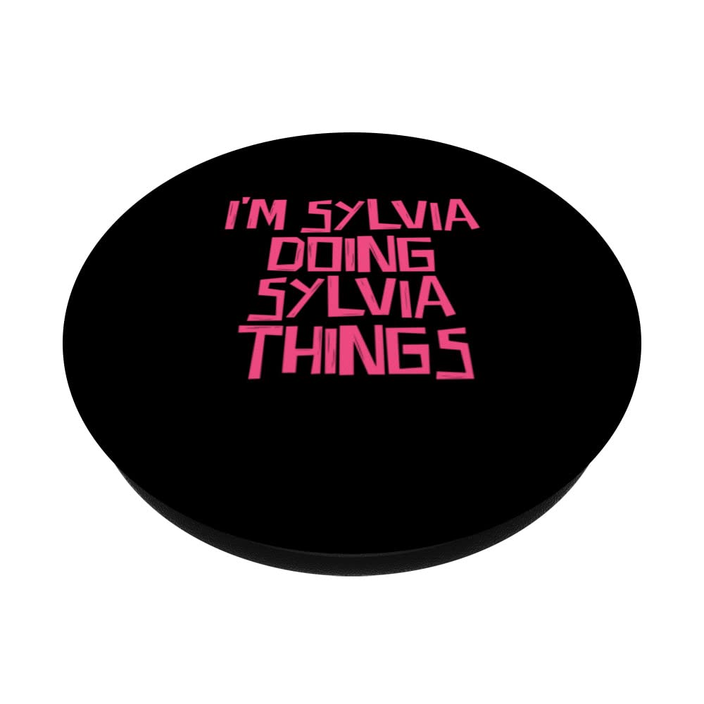 I'm Sylvia doing Sylvia things PopSockets Swappable PopGrip, Black - Image 2